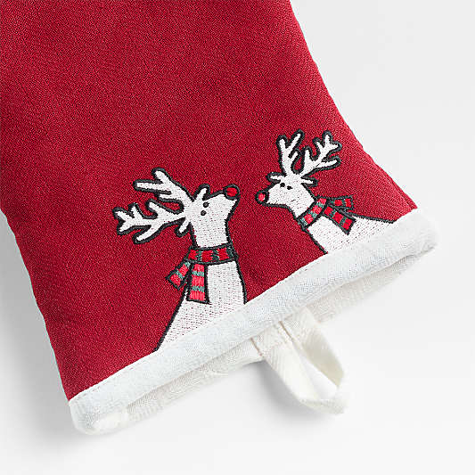 Arctic Reindeer Organic Cotton Oven Mitt by Joan Anderson