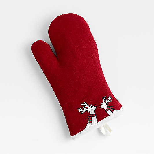 Arctic Reindeer Organic Cotton Oven Mitt by Joan Anderson