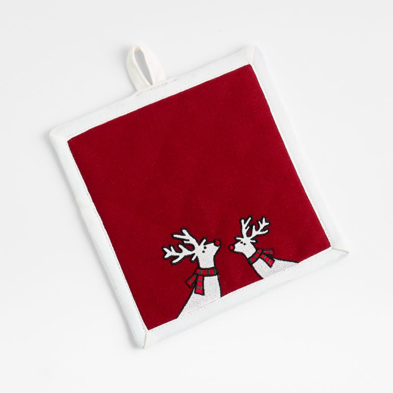 Arctic Reindeer Organic Cotton Pot Holder by Joan Anderson - image 0 of 7