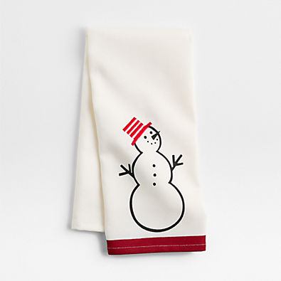 View Arctic Snowman Organic Cotton Kitchen Towel by Joan Anderson details