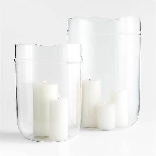 Arden Large Glass Pillar Candle Holder 14.75" by Jake Arnold