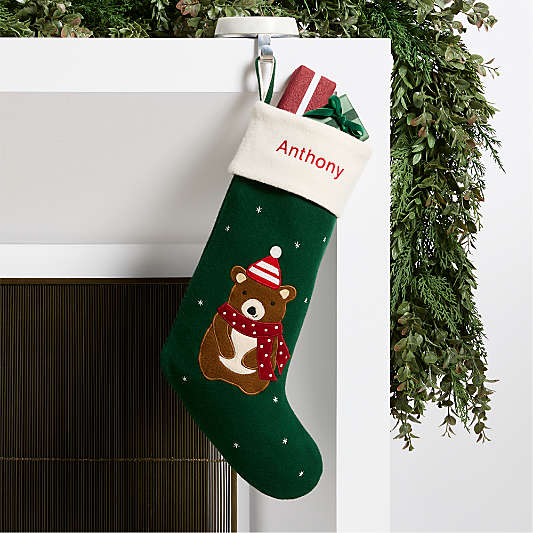 Baby Bear Kids Christmas Stocking by Joan Anderson