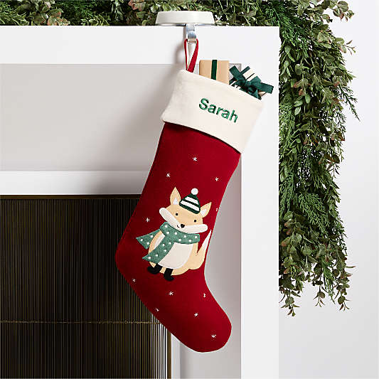 Baby Fox Kids Christmas Stocking by Joan Anderson