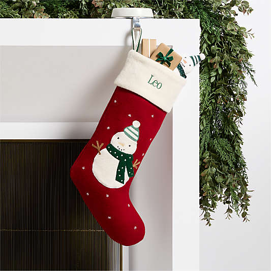 Baby Snowman Kids Christmas Stocking by Joan Anderson