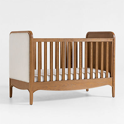 View Bacton Oak Wood Convertible Baby Crib with Toddler Bed Rail by Jake Arnold details