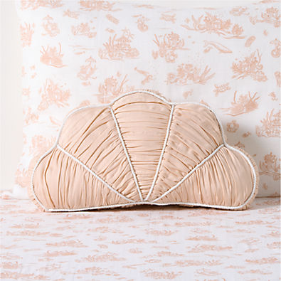 View Bea Pink Ruched Shell Pillow by Jake Arnold details