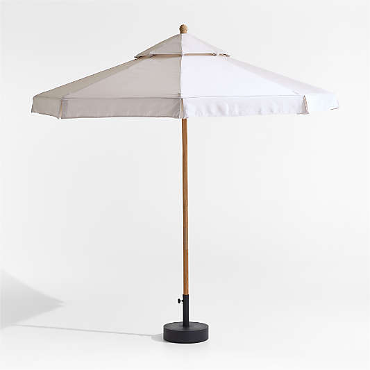 The Cobden 9' Round Teak Outdoor Umbrella by Jake Arnold