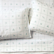 Edward Blue Sea Turtle Ticking Stripe Kids Twin Quilt by Jake Arnold