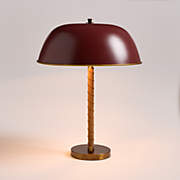 Dalton Brown Suede and Metal Dome Table Lamp by Jake Arnold 19.7"