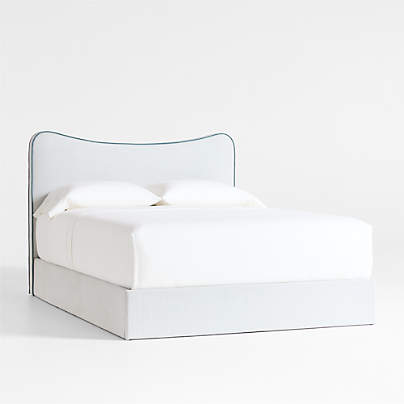 Everett Ocean Green Upholstered Kids Full Bed by Jake Arnold