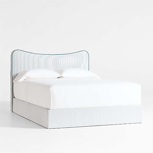 Everett Ocean Green Upholstered Kids Full Bed by Jake Arnold