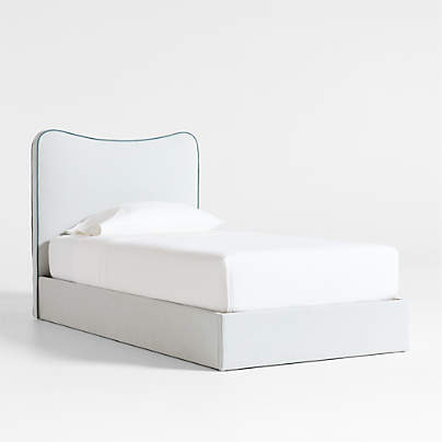 Everett Ocean Green Upholstered Kids Twin Bed by Jake Arnold