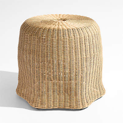 The Felix Wicker Outdoor Umbrella Side Table by Jake Arnold