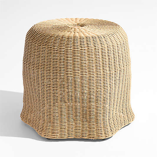 The Felix Wicker Outdoor Umbrella Side Table by Jake Arnold