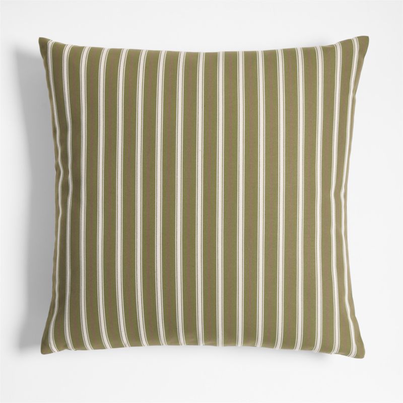 Viewing product image Forne 23"x23" Dark Parsnip Green Stripe Outdoor Throw Pillow by Jake Arnold - image 1 of 3