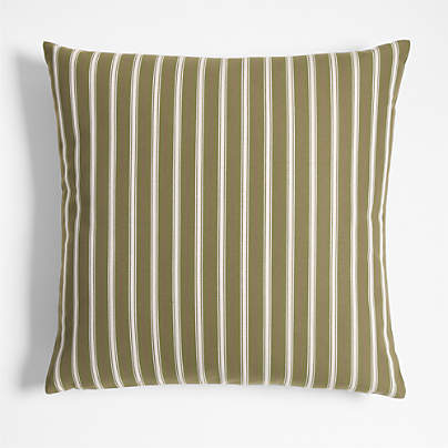 Forne 23"x23" Dark Parsnip Green Stripe Outdoor Throw Pillow by Jake Arnold