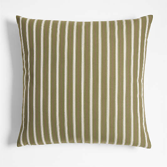 Forne 23"x23" Dark Parsnip Green Stripe Outdoor Throw Pillow by Jake Arnold