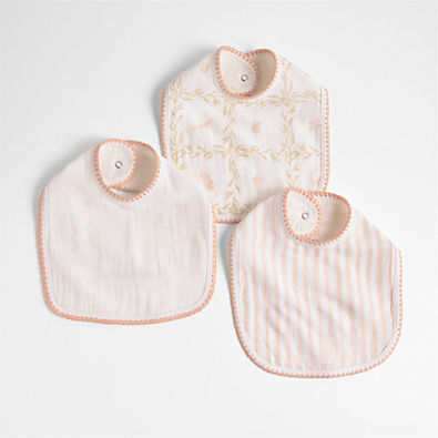 View Frankie Pink Baby Bib Set by Jake Arnold details