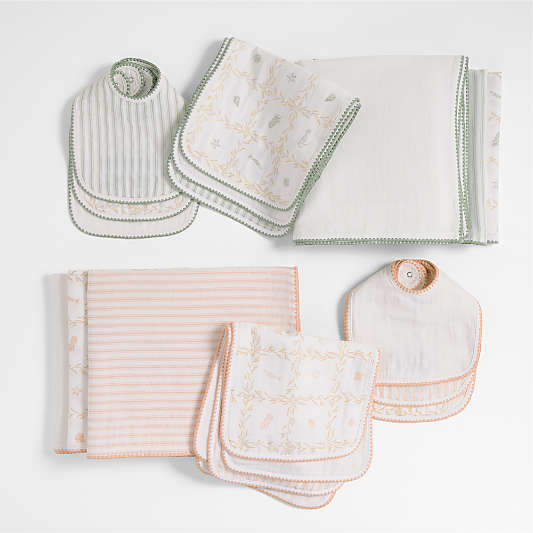 Frankie Seascape Green Baby Bib Set by Jake Arnold