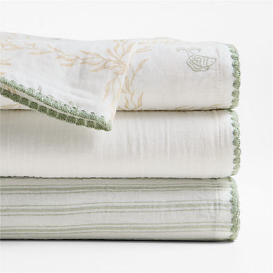 View Frankie Seascape Green Baby Swaddle Set by Jake Arnold details