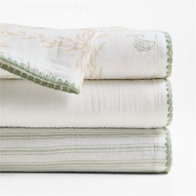 Frankie Seascape Green Baby Swaddle Set by Jake Arnold