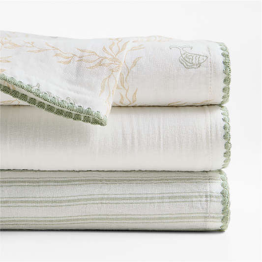 Frankie Seascape Green Baby Swaddle Set by Jake Arnold