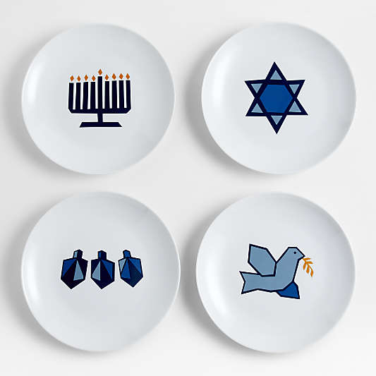 Joan Anderson Hanukkah Salad Plates, Set of 4