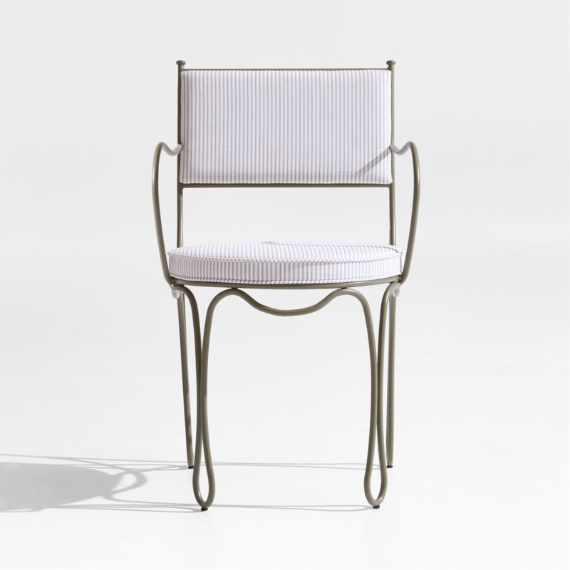 Viewing product image The Harpen Metal Outdoor Dining Arm Chair by Jake Arnold - image 1 of 12