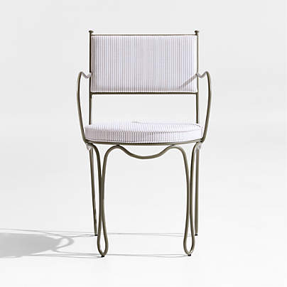 The Harpen Metal Outdoor Dining Arm Chair by Jake Arnold