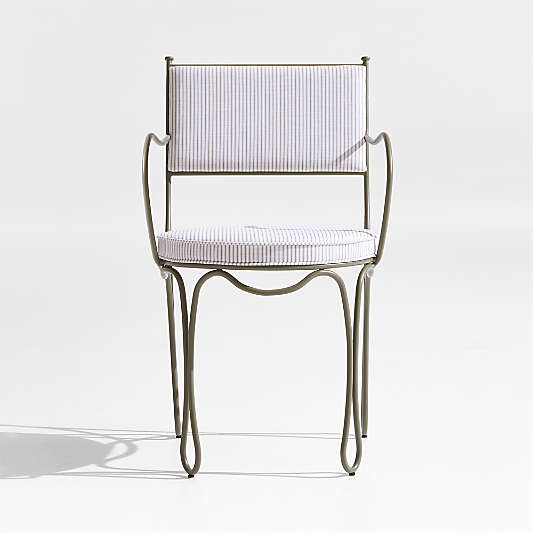 The Harpen Metal Outdoor Dining Arm Chair by Jake Arnold