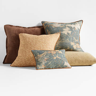 Cognac Brown Throw Pillow Arrangement | Crate & Barrel