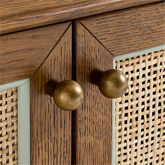 Hawes 64" Set of 2 Modular Hazlenut Oak Wood Kids Open Bookcase with Door by Jake Arnold