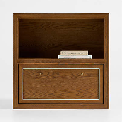 Hawes 32" Modular Oak Wood Kids Bookcase with Drawer by Jake Arnold
