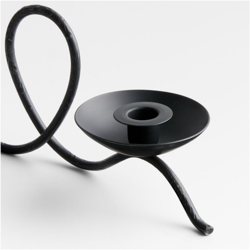 Hand-Forged Black Metal Taper Candle Holder Centerpiece by Jake Arnold