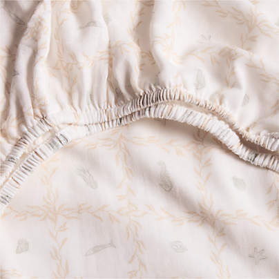 Lulot Green Seasape Supersoft 100% Organic Cotton Baby Crib Fitted Sheet by Jake Arnold
