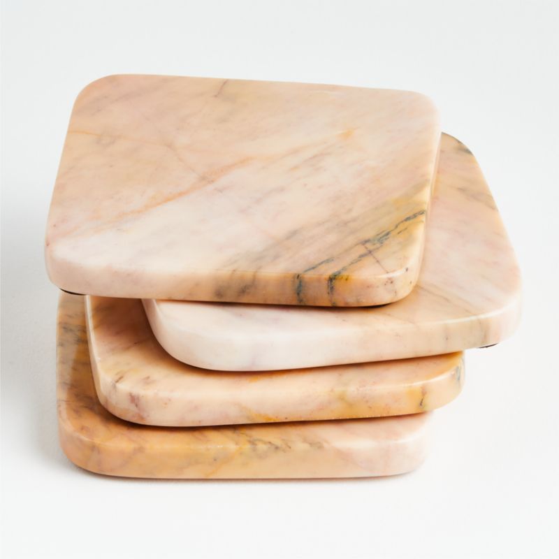 Pink Marble Coasters by Jake Arnold, Set of 4