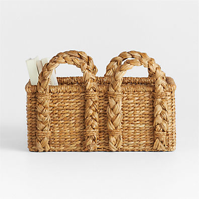 View Montecito Medium Rectangular Chunky Woven Basket by Jake Arnold details