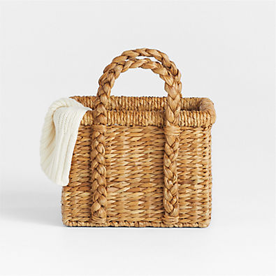 View Montecito Small Rectangular Chunky Woven Basket by Jake Arnold details