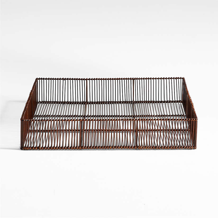 Parker Medium Bamboo and Metal Tray by Jake Arnold