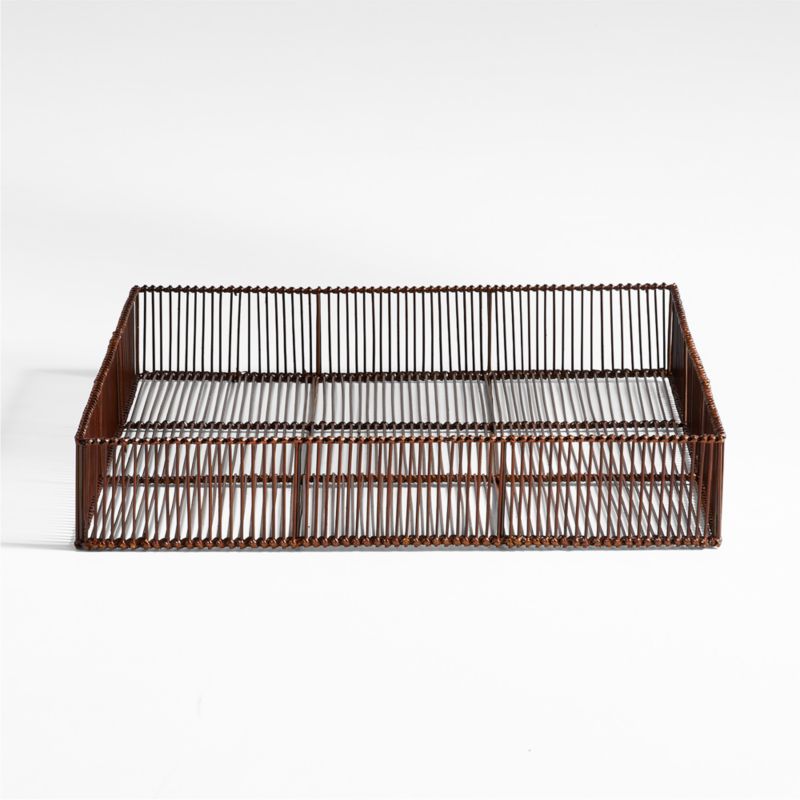 Parker Medium Bamboo and Metal Tray by Jake Arnold