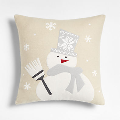 View Christmas Snowman Throw Pillow Cover 20"x20" details