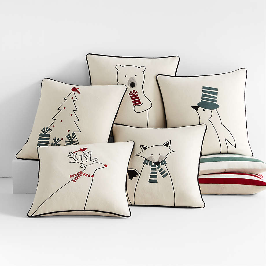 5 Pc Crate & Barrel -Jewel - Holiday Christmas Throw Pillow covers + Inserts