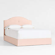 Waveland Ivory and Natural Stripe Upholstered Kids Full Bed