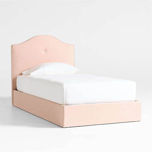 Romer Coral Pink Upholstered Kids Full Bed by Jake Arnold