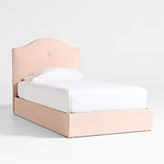 Waveland Ivory and Natural Stripe Upholstered Kids Full Bed