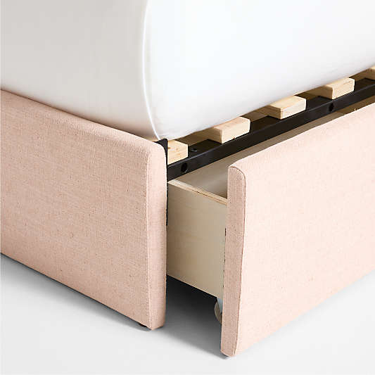 Romer Coral Pink Upholstered Kids Full Bed by Jake Arnold