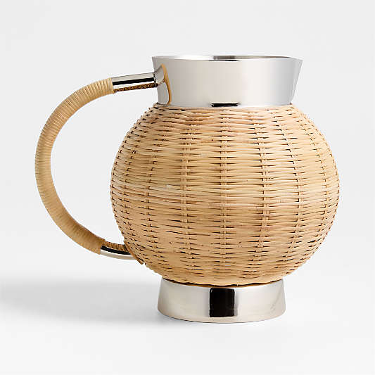 Romsey 67-Oz. Wicker Metal Pitcher by Jake Arnold