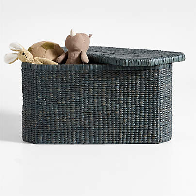 Rudy Rattan Blue Kids Toy Bin by Jake Arnold
