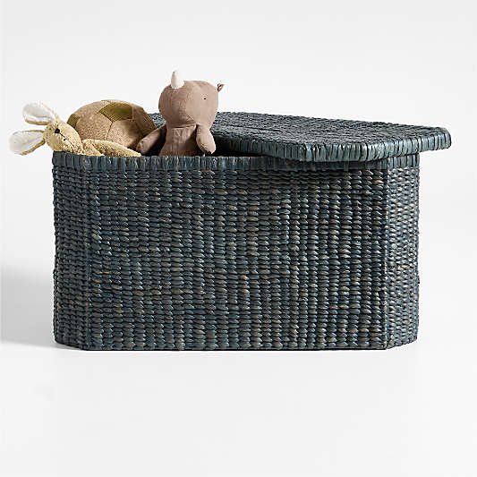 Rudy Rattan Blue Kids Toy Bin by Jake Arnold