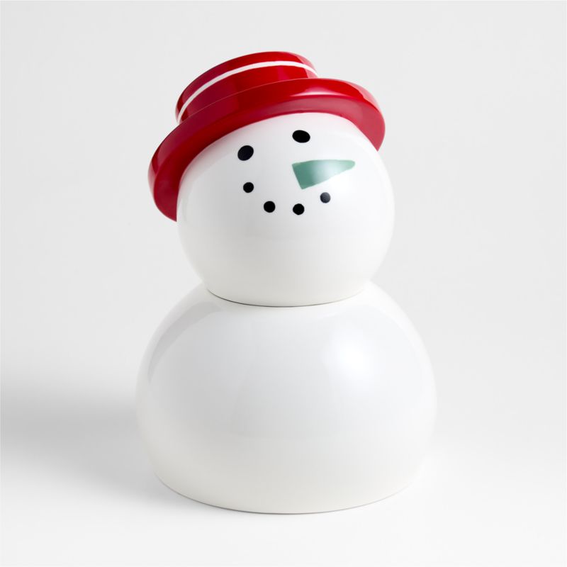 Joan Anderson Cookie Jar Snowman | Crate & Barrel